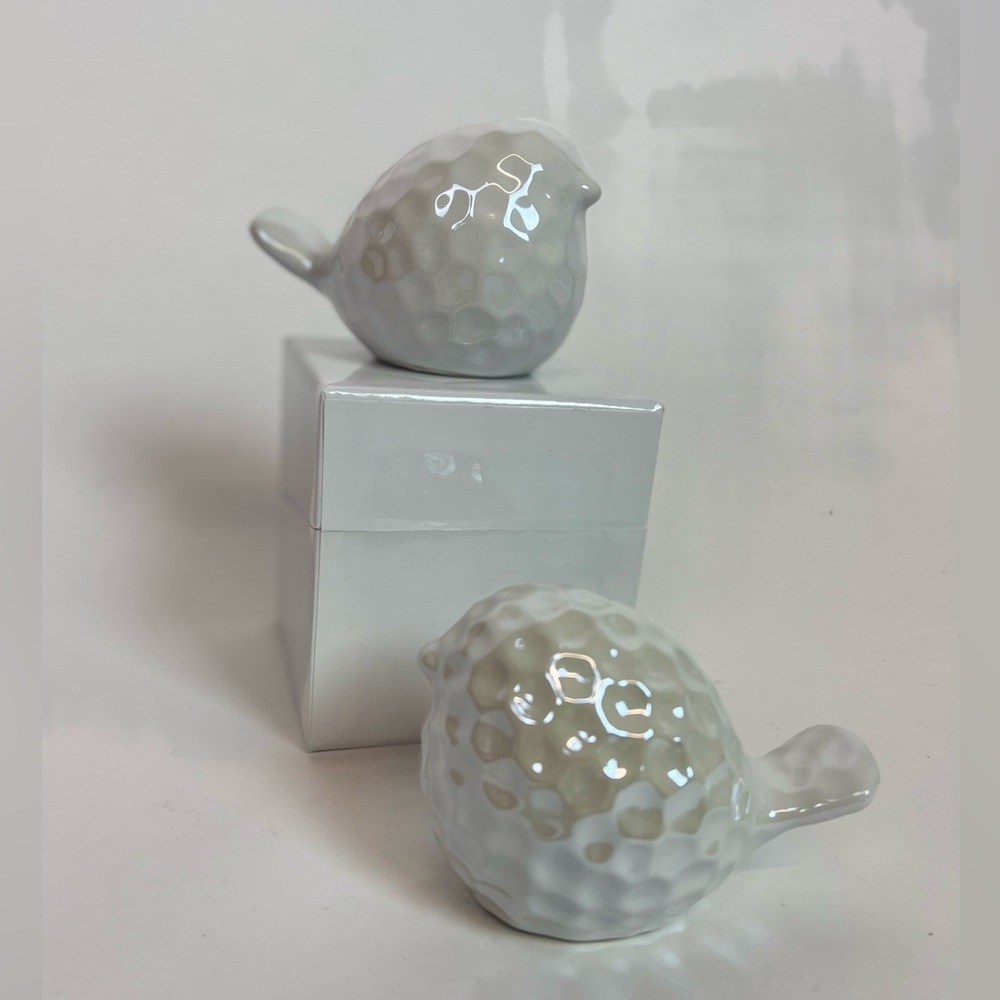 Greenbrier International Ceramic Birds Golf Ball Dimpled Textured Birdies Set 2